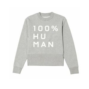 Everlane The 100% Human Typography French Terry Sweatshirt Gray White S
